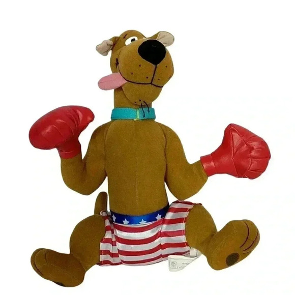 Scooby Doo Boxer Boxing Gloves American Flag Toy Network Plush 11.5" - Picture 1 of 9